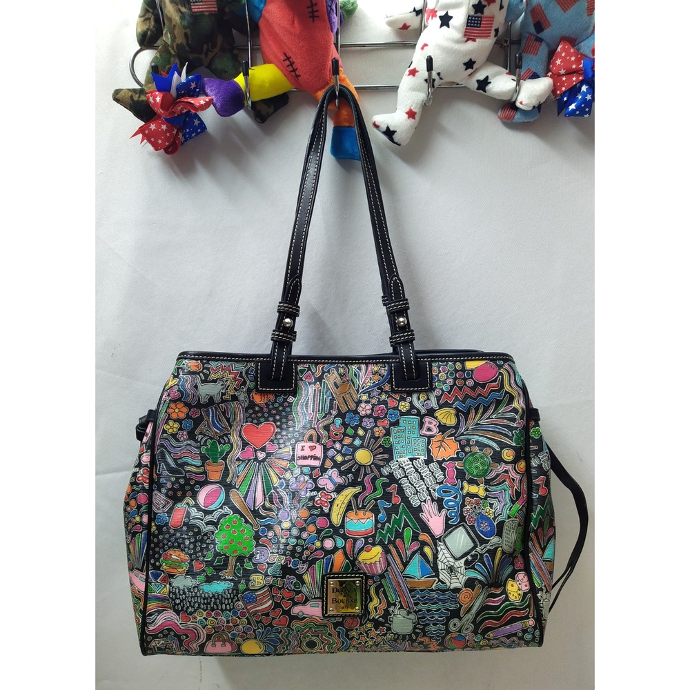 Dooney & Bourke Whimsy Multicolored Leather Double Handles Tote Bag